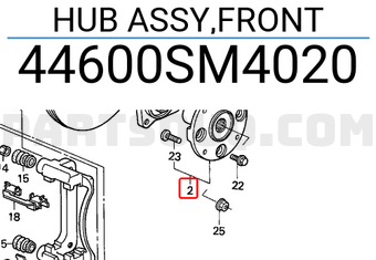 Honda 44600SM4020 HUB ASSY,FRONT
