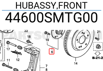 Honda 44600SMTG00 HUBASSY,FRONT