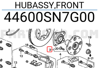 Honda 44600SN7G00 HUBASSY,FRONT