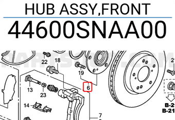Honda 44600SNAA00 HUB ASSY,FRONT