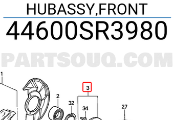 Honda 44600SR3980 HUBASSY,FRONT
