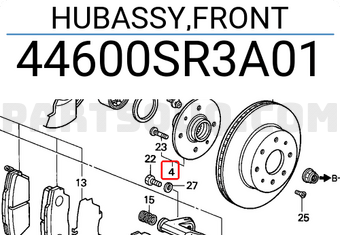 Honda 44600SR3A01 HUBASSY,FRONT