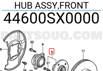 Honda 44600SX0000 HUB ASSY,FRONT