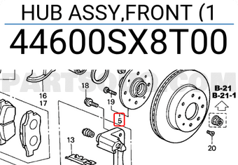 Honda 44600SX8T00 HUB ASSY,FRONT (1