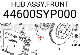 Honda 44600SYP000 HUB ASSY,FRONT