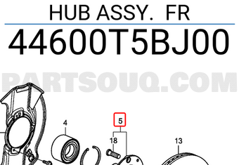 Honda 44600T5BJ00 HUB ASSY. FR