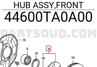 Honda 44600TA0A00 HUB ASSY,FRONT