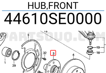 Honda 44610SE0000 HUB,FRONT