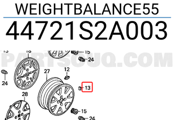 Honda 44721S2A003 WEIGHTBALANCE55
