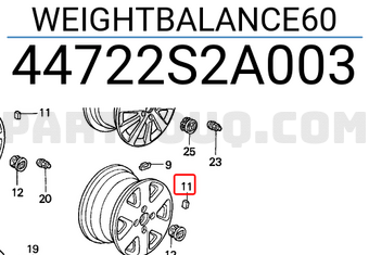 Honda 44722S2A003 WEIGHTBALANCE60