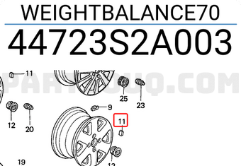 Honda 44723S2A003 WEIGHTBALANCE70