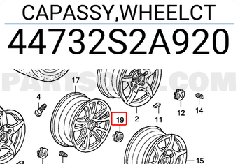 Honda 44732S2A920 CAPASSY,WHEELCT