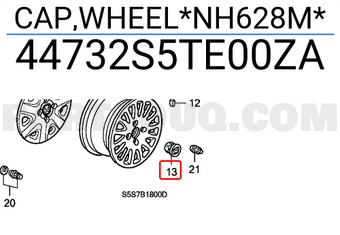 Honda 44732S5TE00ZA CAP,WHEEL*NH628M*