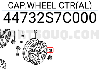 Honda 44732S7C000 CAP,WHEEL CTR(AL)