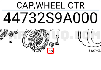 Honda 44732S9A000 CAP,WHEEL CTR