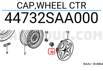 Honda 44732SAA000 CAP,WHEEL CTR