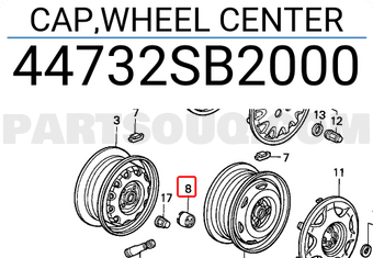 Honda 44732SB2000 CAP,WHEEL CENTER