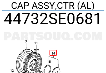 Honda 44732SE0681 CAP ASSY,CTR (AL)