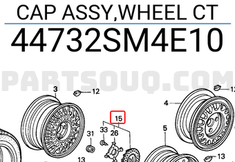Honda 44732SM4E10 CAP ASSY,WHEEL CT