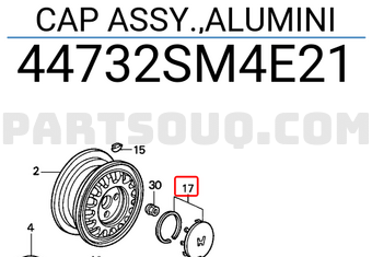 Honda 44732SM4E21 CAP ASSY.,ALUMINI
