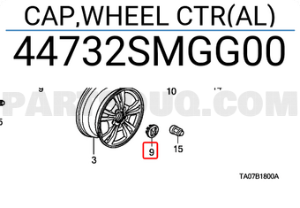 Honda 44732SMGG00 CAP,WHEEL CTR(AL)