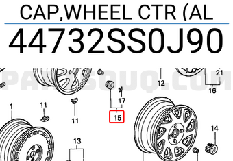 Honda 44732SS0J90 CAP,WHEEL CTR (AL