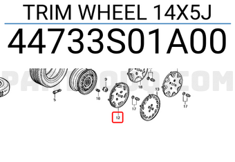Honda 44733S01A00 TRIM WHEEL 14X5J