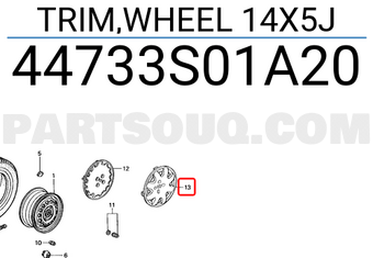 Honda 44733S01A20 TRIM,WHEEL 14X5J