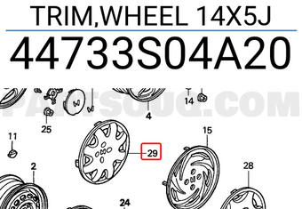 Honda 44733S04A20 TRIM,WHEEL 14X5J