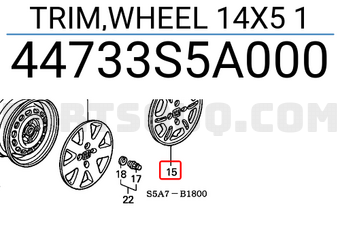 Honda 44733S5A000 TRIM,WHEEL 14X5 1