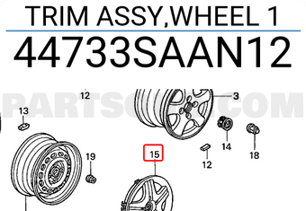 Honda 44733SAAN12 TRIM ASSY,WHEEL 1