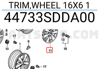 Honda 44733SDDA00 TRIM,WHEEL 16X6 1