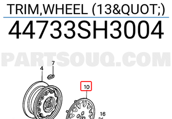 Honda 44733SH3004 TRIM,WHEEL (13")