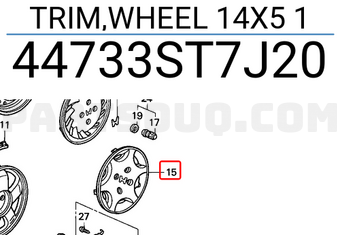 Honda 44733ST7J20 TRIM,WHEEL 14X5 1