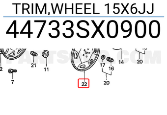 Honda 44733SX0900 TRIM,WHEEL 15X6JJ
