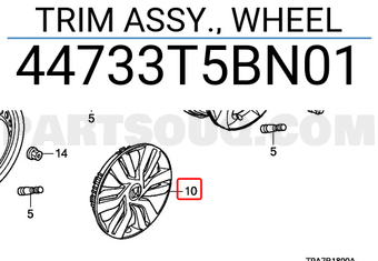 Honda 44733T5BN01 TRIM ASSY., WHEEL
