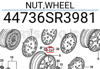 Honda 44736SR3981 NUT,WHEEL