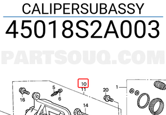Honda 45018S2A003 CALIPERSUBASSY