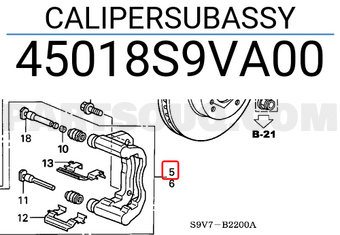 Honda 45018S9VA00 CALIPERSUBASSY