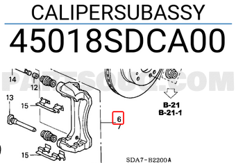 Honda 45018SDCA00 CALIPERSUBASSY