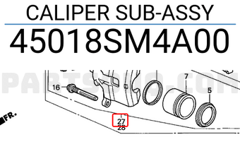 Honda 45018SM4A00 CALIPER SUB-ASSY