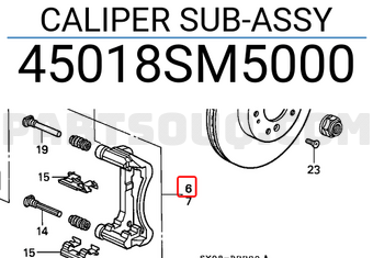Honda 45018SM5000 CALIPER SUB-ASSY