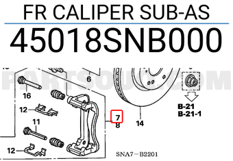 Honda 45018SNB000 FR CALIPER SUB-AS