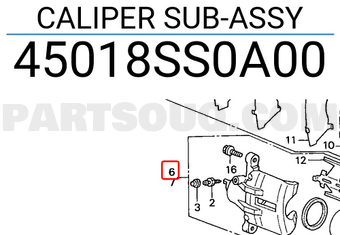 Honda 45018SS0A00 CALIPER SUB-ASSY