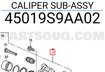 Honda 45019S9AA02 CALIPER SUB-ASSY