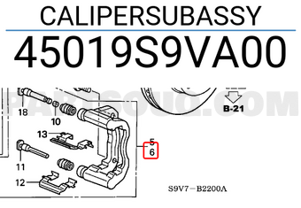 Honda 45019S9VA00 CALIPERSUBASSY