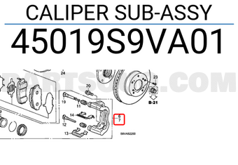Honda 45019S9VA01 CALIPER SUB-ASSY