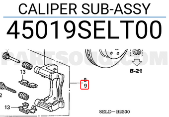 Honda 45019SELT00 CALIPER SUB-ASSY