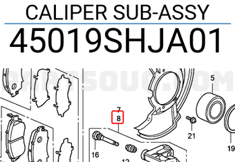 Honda 45019SHJA01 CALIPER SUB-ASSY