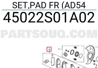 Honda 45022S01A02 SET,PAD FR (AD54